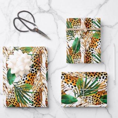 Safari Animals' Fur Print Patterns Wildlife Jungle Wrapping Paper Sheets