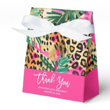 Safari Animals' Fur Prints & Palm Leaves Pattern Favor Boxes