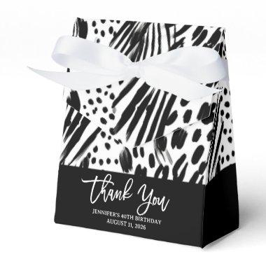 Safari Animals' Fur Prints Pattern Black and White Favor Boxes