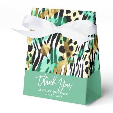 Safari Animals' Fur Prints Pattern Green Bold Chic Favor Boxes