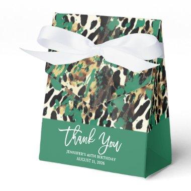 Safari Animals' Fur Prints Pattern Green Modern Favor Boxes