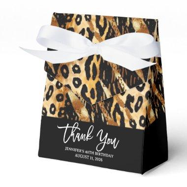 Safari Animals' Fur Prints Patterns Black & Gold Favor Boxes