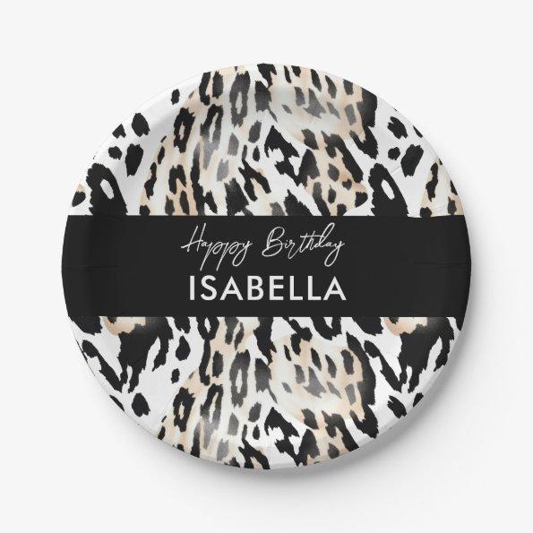Safari Animals' Fur Prints Patterns Black & White Paper Plates