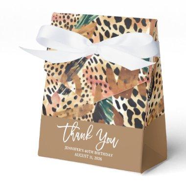 Safari Animals' Fur Prints Patterns Colorful Brown Favor Boxes