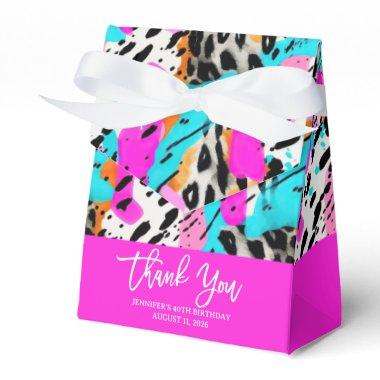 Safari Animals' Fur Prints Patterns Colorful Neon Favor Boxes