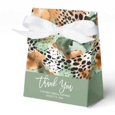Safari Animals' Fur Prints Patterns Green & Brown Favor Boxes