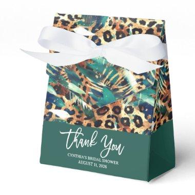 Safari Animals' Fur Prints Patterns Green Leaves Favor Boxes