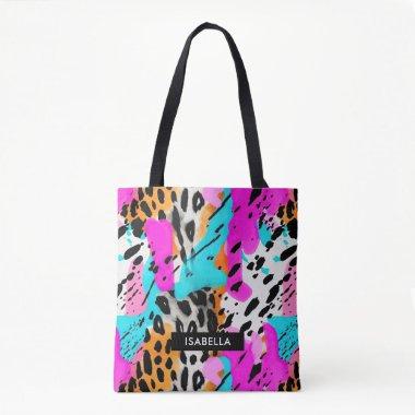 Safari Animals' Fur Prints Patterns Luminous Neon Tote Bag
