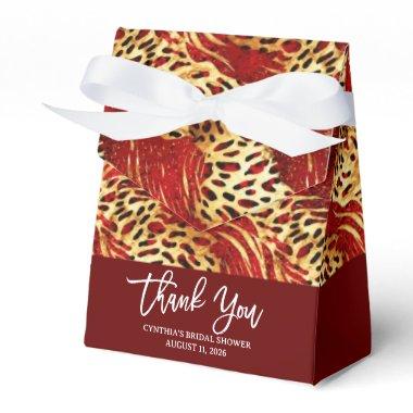 Safari Animals' Fur Prints Patterns Red and Gold Favor Boxes