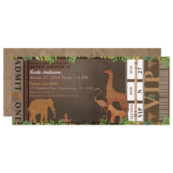 Safari Jungle Brown Animals  Ticket