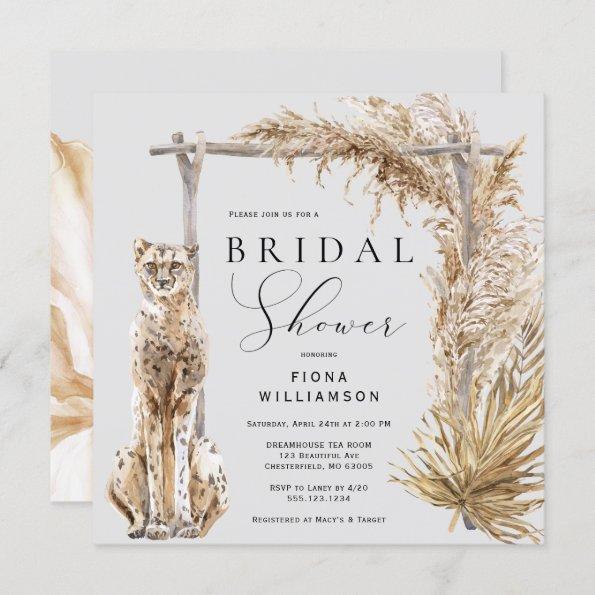 Safari Leopard Wedding Arch Bridal Shower Invitations