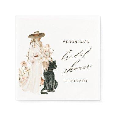 Safari Wild Leopard Boho Lady  Napkins