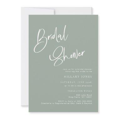 Sage Blue/Green Bohemian Bridal Shower Invitations