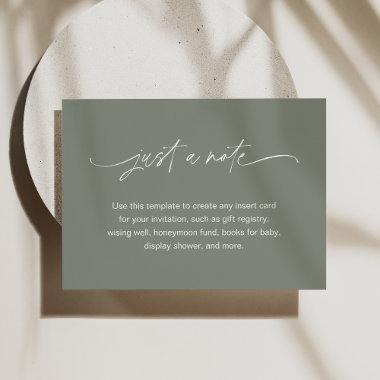 SAGE Bohemian Just a Note 3.5" x 5" Enclosure Invitations