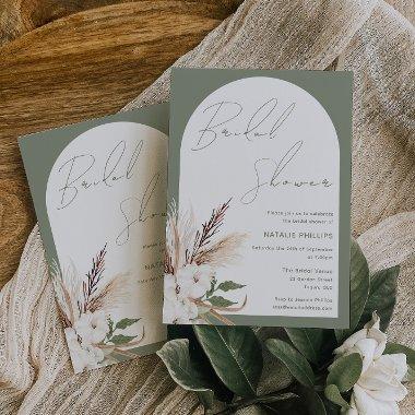 Sage Boho Arch White Floral