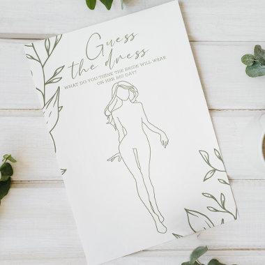 Sage Boho Flowers Bridal Game Guess the Dress Flyer
