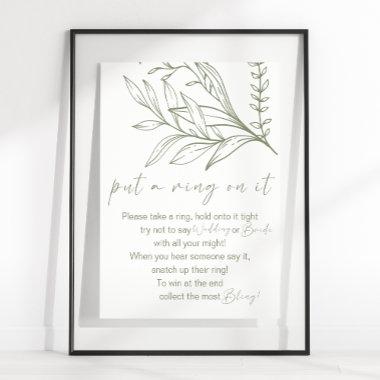 Sage Boho Flowers Put A Ring On It Game Poster