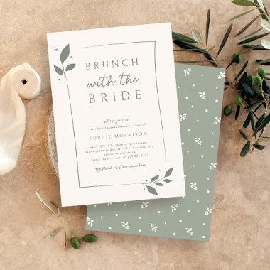 Sage Botanical Brunch With The Bride Bridal Shower Invitations