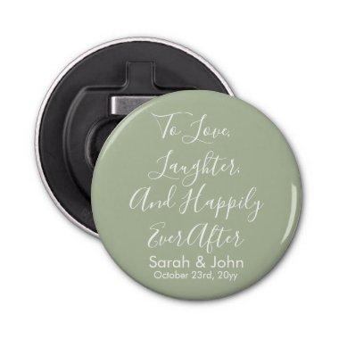 Sage Custom Personalized Script Wedding Reception Bottle Opener