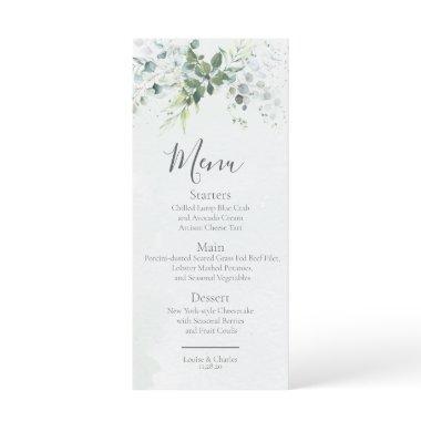 Sage Eucalyptus Greenery Simple Chic Wedding Menu