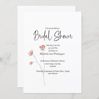 Sage Floral Watercolor Bridal Shower Invitations