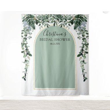 Sage Green Arch Botanic  photo booth Tapestry