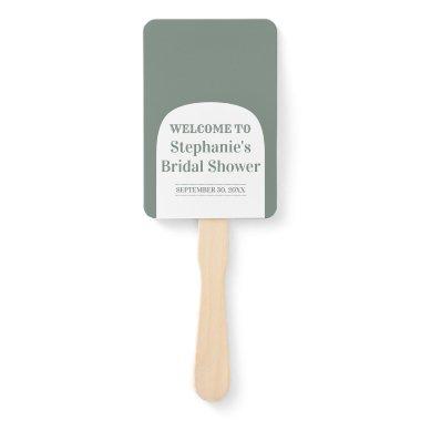 Sage Green Bohemian Retro Arch  Hand Fan