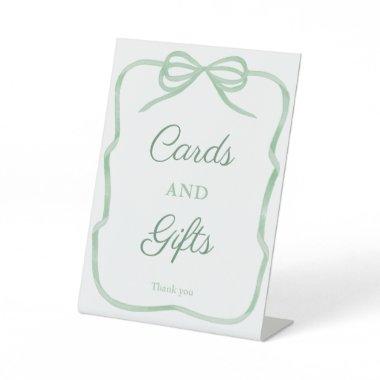 Sage Green Bow  And Gifts  8x10 Pedestal Sign