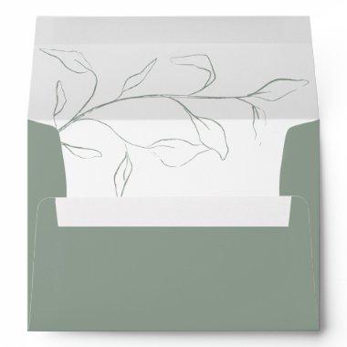 Sage Green  or Wedding  Env Envelope