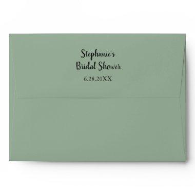 Sage Green Bridal Shower Wedding Minimal Custom Envelope