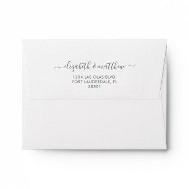 Sage Green Calligraphy Wedding  Envelope