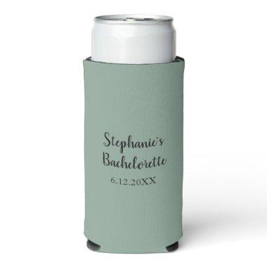 Sage Green Custom Wedding Bachelorette Favor Gift Seltzer Can Cooler