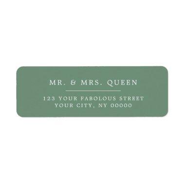 Sage Green Elegant Classic Simple Return Address Label