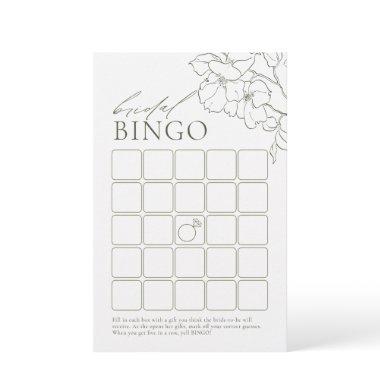 Sage Green elegant floral  bingo game