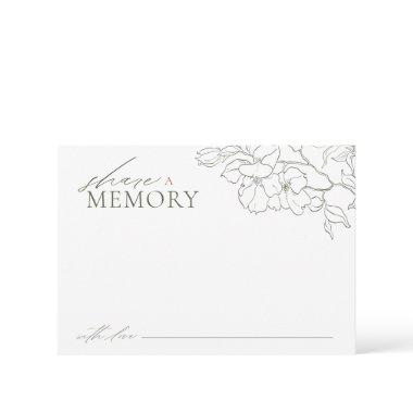 Sage Green elegant floral share a memory Invitations