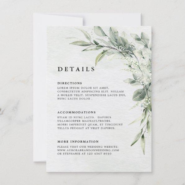Sage Green Eucalyptus Minimalist Botanical Wedding Invitations