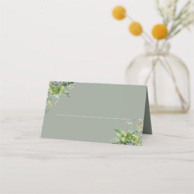 Sage Green Floral Greenery Elegant Wedding Place