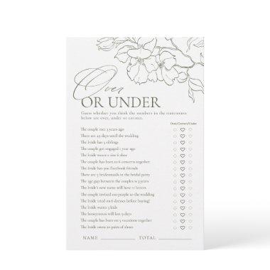 Sage Green floral Over or Under  game