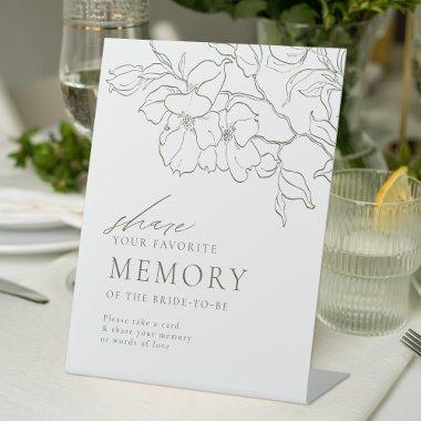 Sage Green Floral share a memory  Pedestal Sign