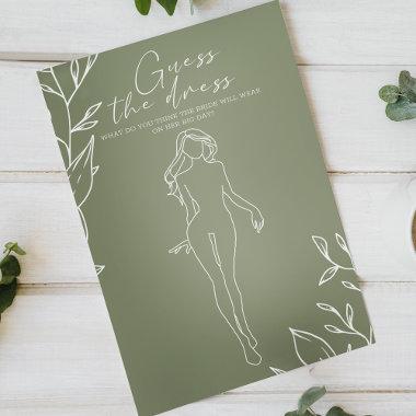 Sage Green Flowers Bridal Game Guess the Dress Flyer