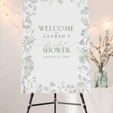 Sage Green French Victorian Bridal Shower Welcome Foam Board