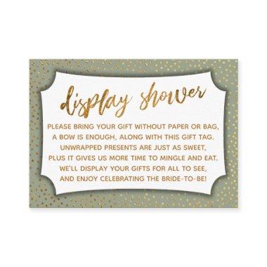 Sage Green & Gold Confetti Display Shower