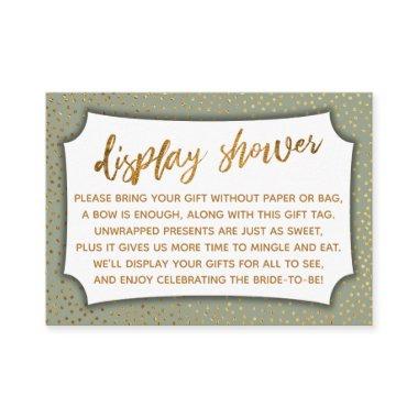 Sage Green & Gold Confetti Display Shower Invitations