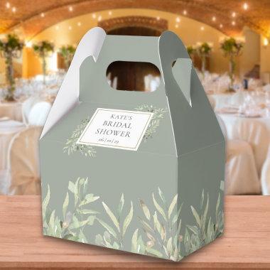 Sage Green Gold Greenery Bridal Shower Favor Box