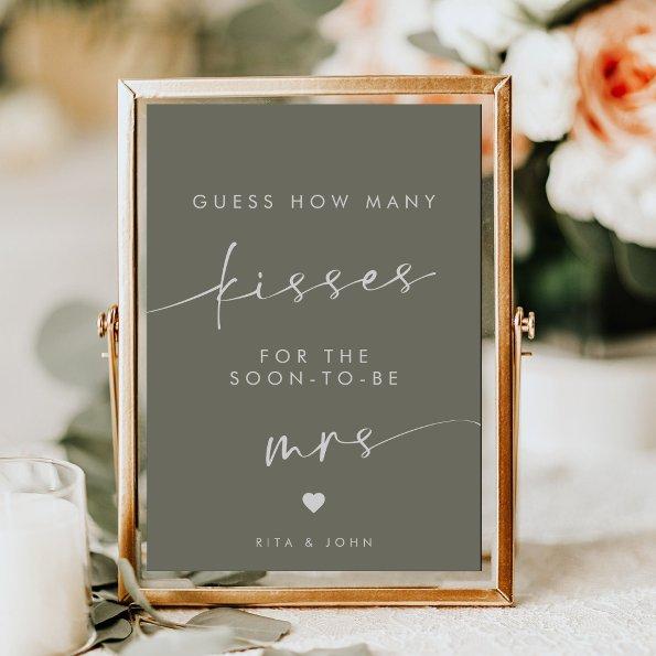 Sage Green Kisses for Mrs  Game Sign