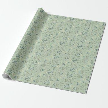 Sage Green Leafy Greenery Eucalyptus Wedding Wrapping Paper