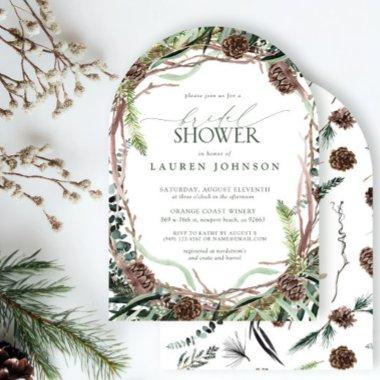 Sage Green Rustic Greenery Pinecone
