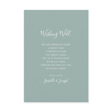 Sage Green Script Wedding Wishing Well