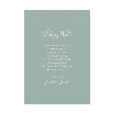 Sage Green Script Wedding Wishing Well Invitations