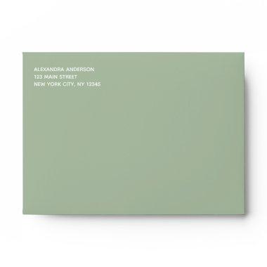 Sage Green Simple Minimalist Colored Envelope